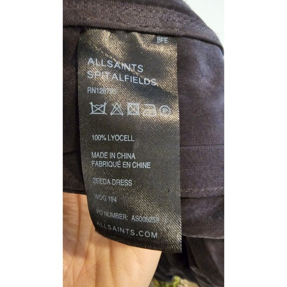 AllSaints Spitalfields Zeeda Dress Women’s Size 2 Black Rocker Style Dress - Picture 5 of 6